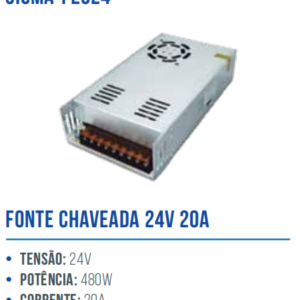 FONTE CHAVEADA 24V 20A SIGMA-F2024