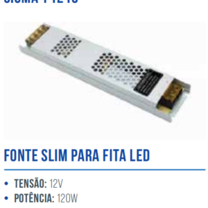 FONTE SLIM PARA FITA LED 120W SIGMA-F1210