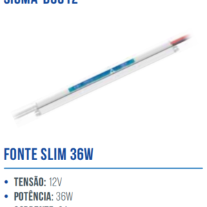 FONTE SLIM PARA FITA LED 12V 36W SIGMA-D3612