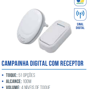 CAMPAINHA DIGITAL COM RECEPTOR LKM-3011
