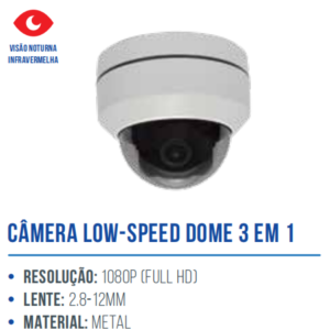 CÂMERA LOW-SPEED DOME EXTERNA 3 EM 1 SEM SUPORTE - LCSL-2520A