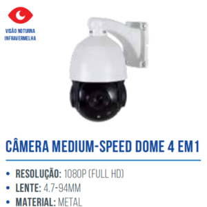 CÂMERA MEDIUM-SPEED DOME EXTERNA 4 EM 1 INFRAVERMELHO SIGMA-H4520A