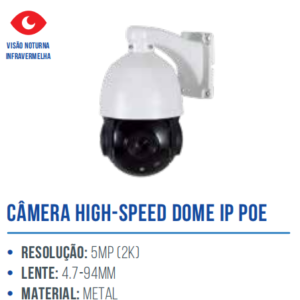 CÂMERA HIGH-SPEED DOME IP POE 5MP SIGMA-H4550IP