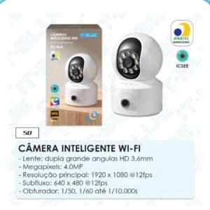Câmera de Vigilância Dupla Com Microfone Embutido 1080P HD  Câmera Binóculos Interna